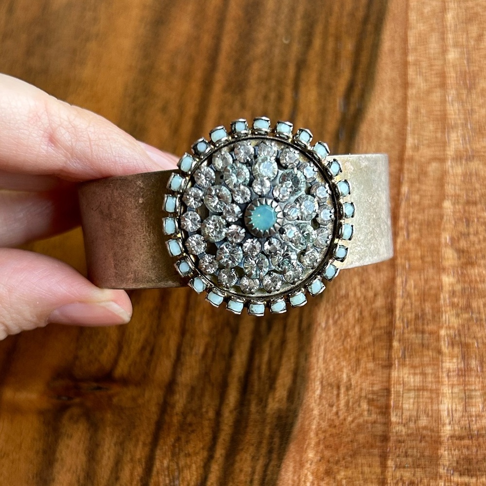 Liz Palacios S.F. Sterling Cuff Rhinestones